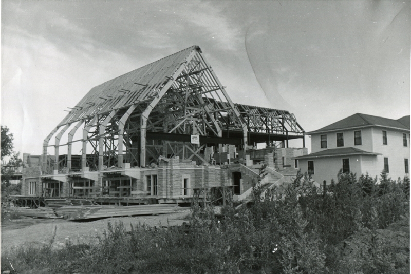 Stone building construction from 1953-1956